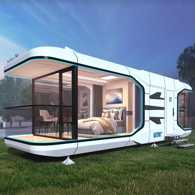 Prefabricated hotel outdoor capsule cabin room with toilet 5