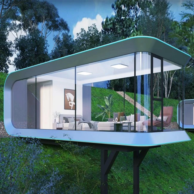 Moderní malý dům Capsule Home s ložnicí