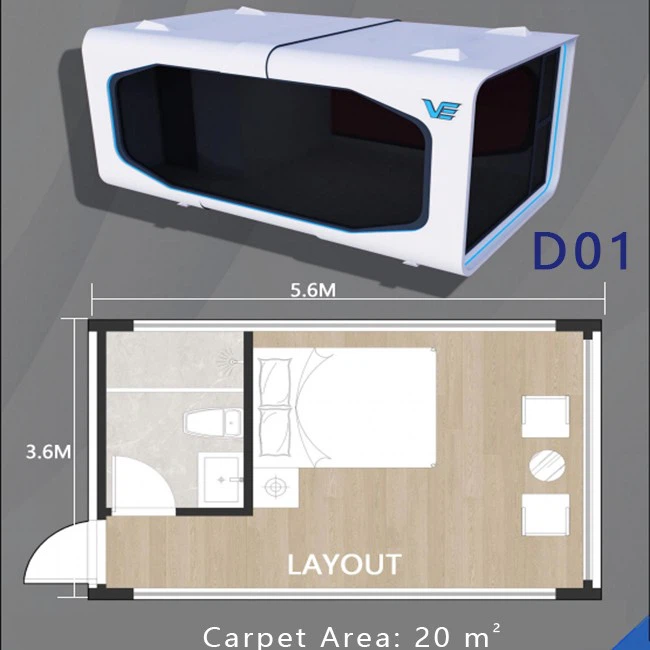 Prefab Smart Apple Cabin Pod Tiny House With Bathroom (1) Prefab Smart Apple Cabin Pod Tiny House With Bathroom (1)